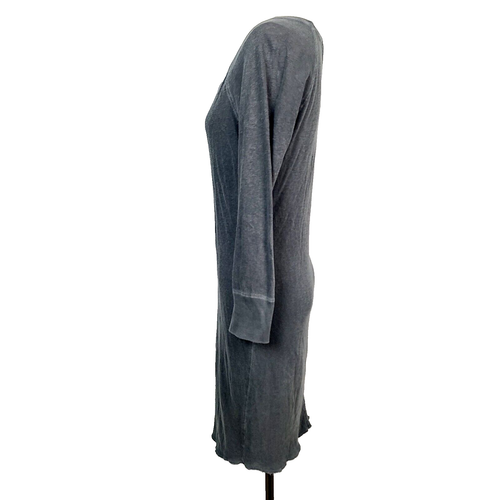 Standard James Perse Dress 1 (S) Gray Cotton Knit Lightweight Long Sleeve - Picture 5 of 12