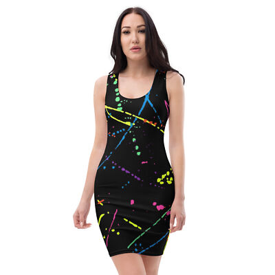 Rainbow Dress Paint Splatter Bodycon Dress Rainbow Festival Dress | eBay Rainbow Dress Paint Splatter Bodycon Dress Rainbow Festival Dress | eBay