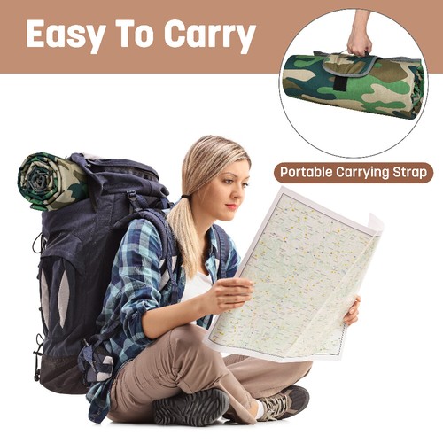 Waterproof Outdoor Blanket with Sherpa Lining Windproof Layers Foldable 59"x80" - Picture 5 of 7