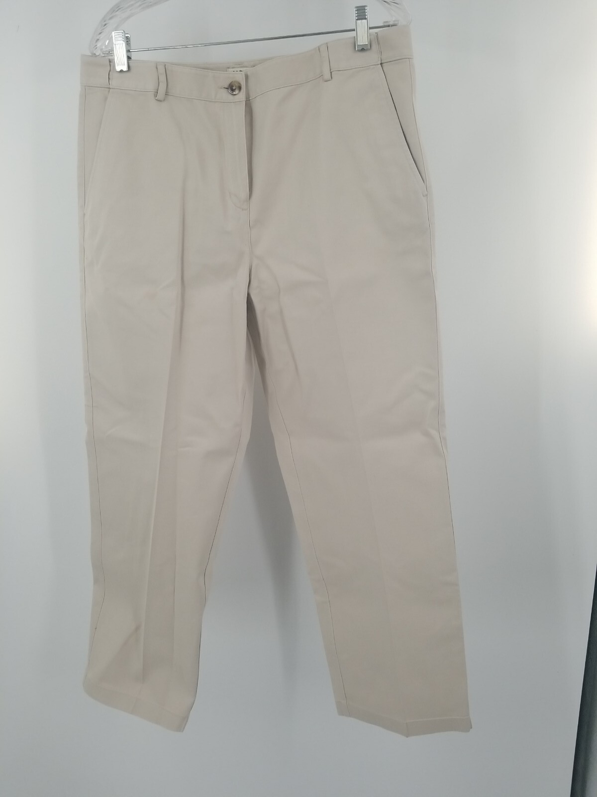 LL Bean Womens Pants Size 14 Petite Khaki Tan Classic Fit