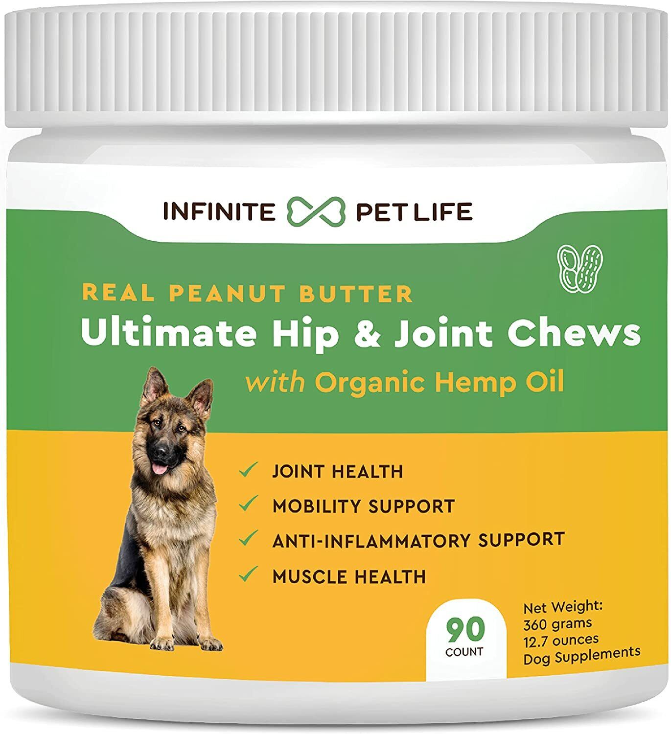 Dog soft chew Support Hip Joint 9 Active Ingredients Whole-Body Support Made US 