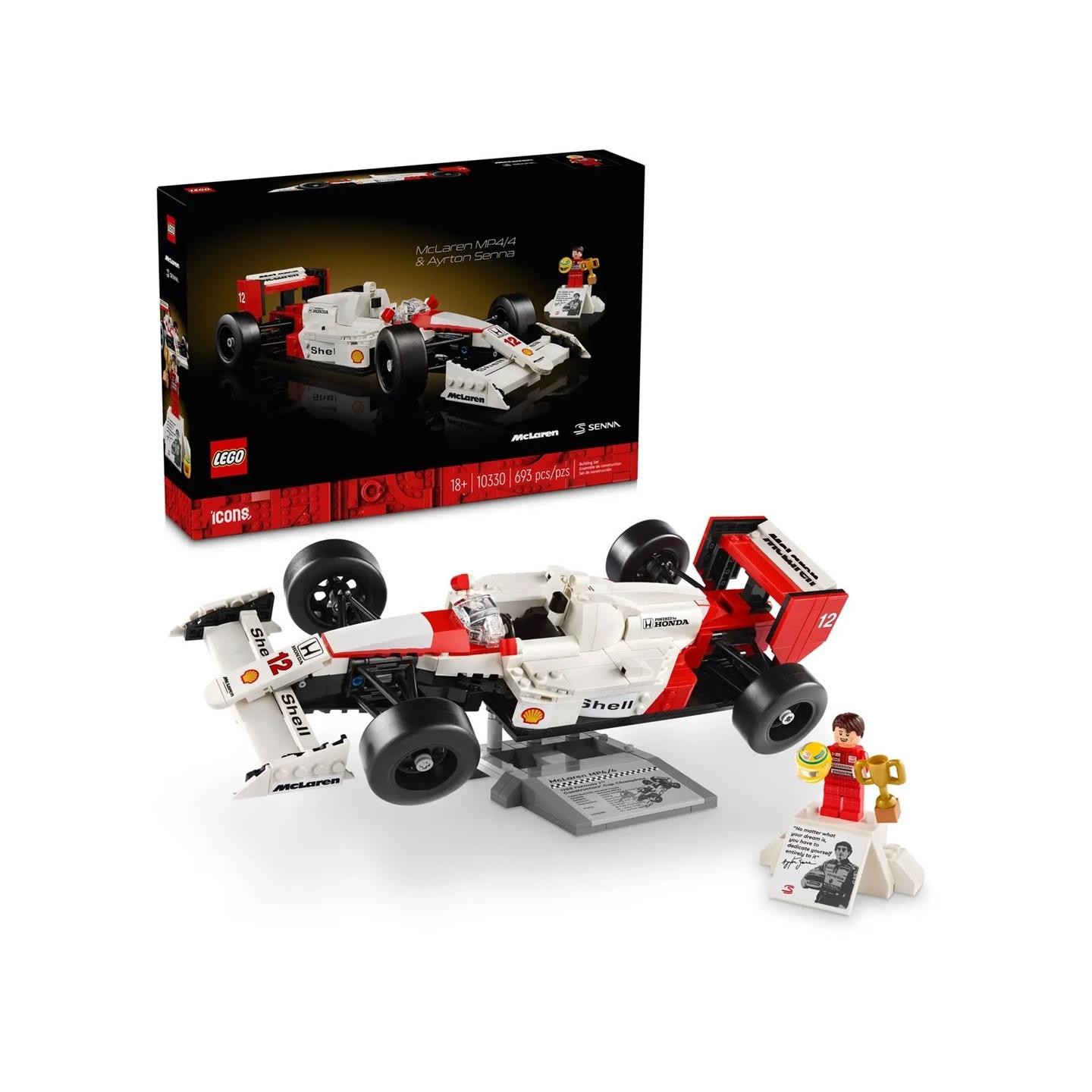 LEGO Icons 10330 McLaren MP4/4 voiture Ayrton Senna réplique miniature de 693 pièces