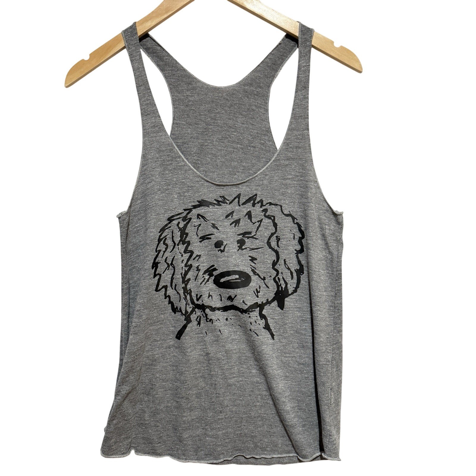 American Apparel Women's Racerback Tank Top Doodle Dog Size Medium