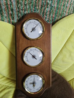  Vintage Wetterstation Barometer Wandmontage. Holzgehäuse 