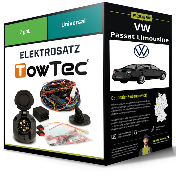 Elektrosatz 7-Pol Universell für VW Passat Limousine 10.2000-02.2005 Inkl. EBA-image