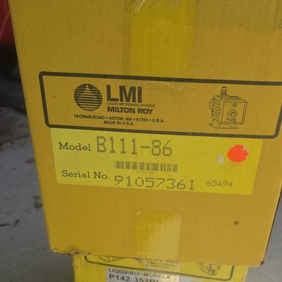LMI Milton Roy B111-86 Chemical Metering Pump Model B111-86