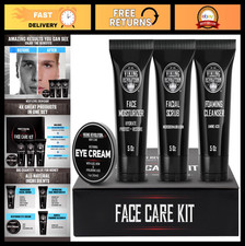 Men's Facial Skin Care Kit - 4 Piece Set for Grooming, Hydration Anti-Aging