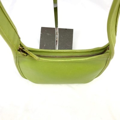 COACH Ergo 9020 Shoulder Bag Lime Green Leather USA Vintage Women