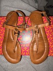 Tory Burch Women’s Leather Thong Sandals Ankle Strap Buckle Brown 7 — photo 3