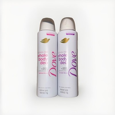 Dove Whole Body Deo Spray Invisible Gardenia Breeze & Lavender Bloom 4oz 2 Count