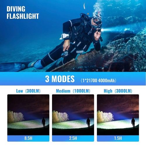 Linterna de buceo Sofirn SD05 XHP50.2 súper brillante 3000lm 21700 antorcha de buceo - Imagen 10 de 12