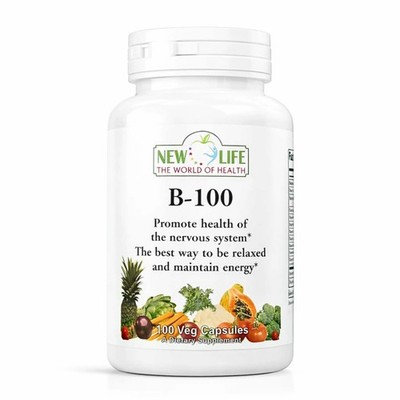 New Life B-100, B-Complex, Stress Support, 100 Veg Capsules