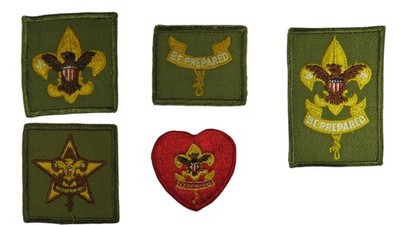 1950s-60s Boy Scouts Complete Rank Set Tenderfoot - Life Patch WORN (WSJ1069)