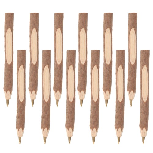 12 Pcs Wooden Ballpoint Pen Student Child Students Pens Creative