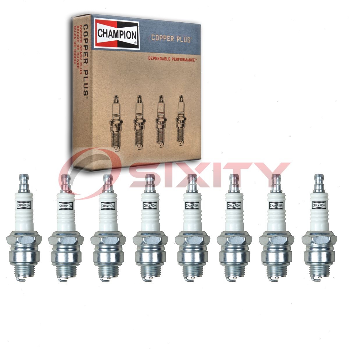 8 pc Champion Copper Plus Spark Plugs for 1939 Hudson Deluxe Series 112 4.2L ap