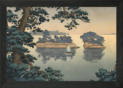 Ukiyo e Frühlingsregen gerahmtes Wandbild Poster Leinwanddruck Bild