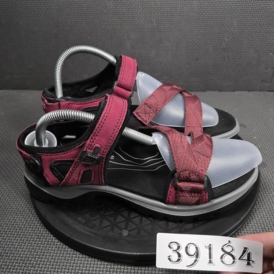 ECCO Sandals Shoes Womens Size 9 Red Strappy Hiking Sport Hook Loop Comfort