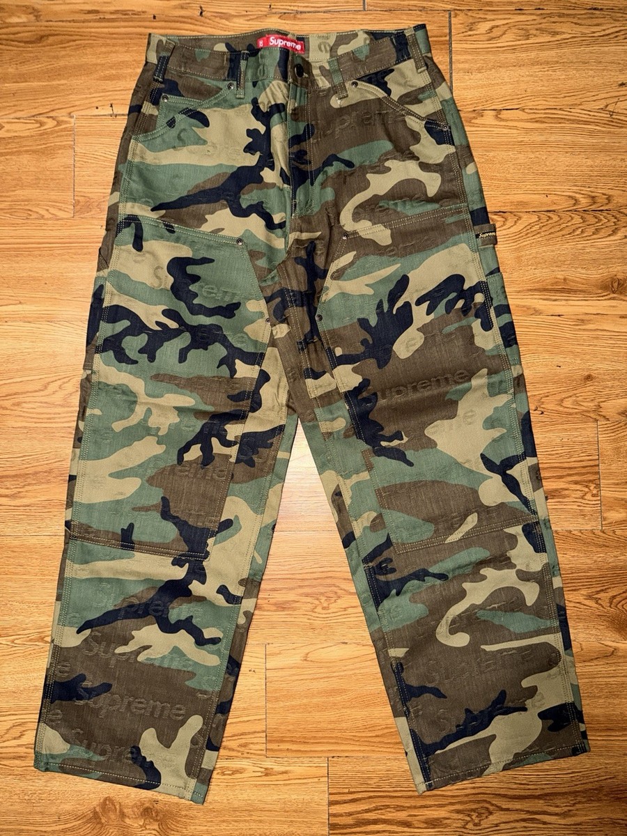 Supreme Jacquard Logos Double Knee Denim Painter Jean Woodland
