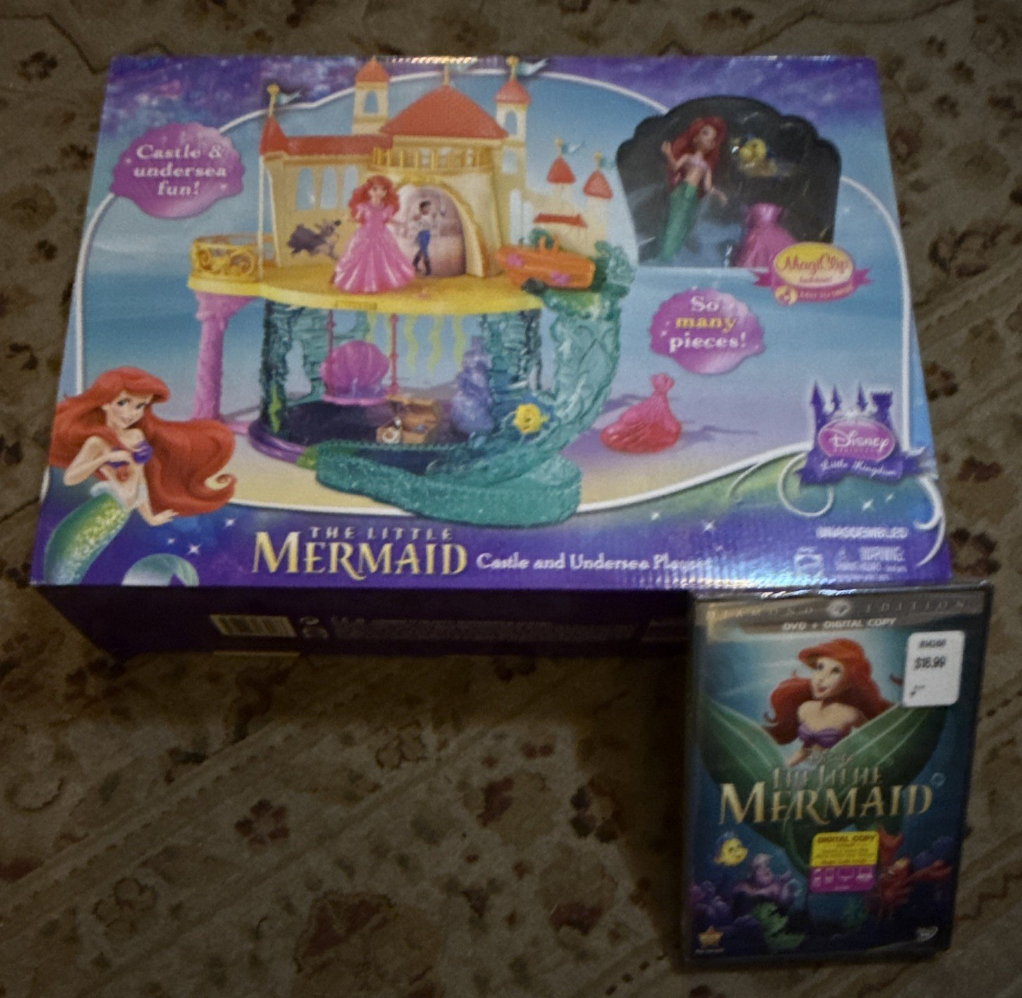 Disney Castillo de la Sirenita y Submarino Juego Ariel Plaunder 3 pulgadas 9 piezas