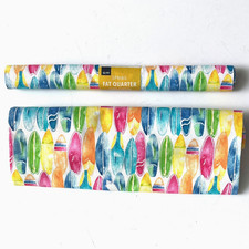 Fabric FQ Fat Quarter Set Tropical Surf Boards Summer Colors 18"x21" 100 Cotton