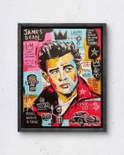 Faris Art-James Dean-11x14 Neo Expressionism Original Artwork-Canvas