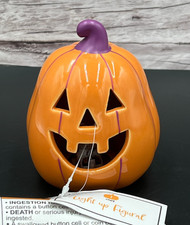 Light Up Ceramic 5" Jack-o-Lantern Pumpkin  Target Bullseye Halloween NEW