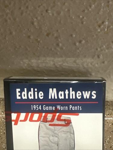 💥HOF💥EDDIE MATHEWS 1954💥💥GAME WORN PANTS💥SWATCH💥SEALED BOX - Picture 2 of 7