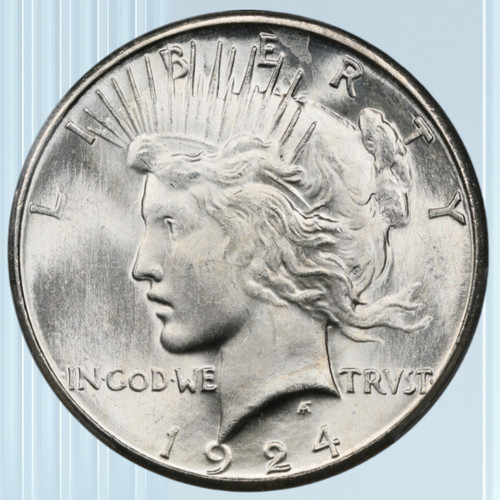 1924-S Peace Silver Dollar - 90% San Francisco Minted - U.S. Coin