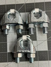 NOS 3-pack lot Campbell Chain 5/8" Galvanized Wire Rope Clip Cable Clamp