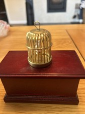 1:12 Scale Dolls House Brass Birdcage With Bird