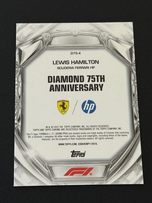 2025 Lewis Hamilton Diamond 75th Anniversary Topps Chrome F1