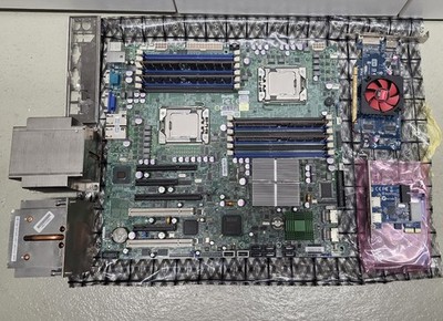 Supermicro X8DT3 Dual Xeon Server Mainboard, 64GB, 2x Intel L5640, AMD HD, USB3