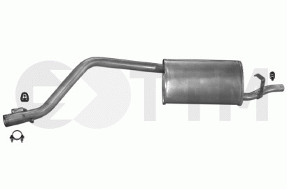 Silencieux arrière pour Lancia Y10 Berline 3/5 portes de 1985 à 1992 pot d'échappement en acier