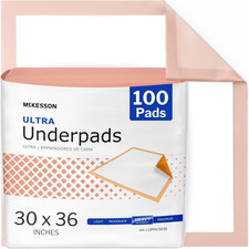 100 McKesson Ultra Heavy Absorbency Adult Bed Pad Disposable Underpads 30x36