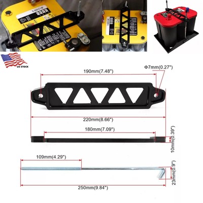 Car Battery Hold Down Battery Tie Down Bracket Car Accessories with 10inch Bolts