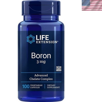Essential Boron 3 mg with Vitamin B2 - 100 Vegetarian Capsules for Bone Health