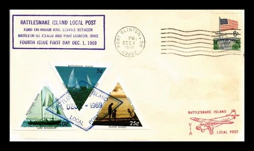 DR JIM STAMPS US COVER RATTLESNAKE ISLAND LOCAL POST 4TH ISSUE FIRST DAY COMBO