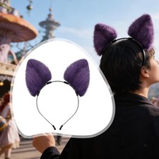 Cat Ears Headband Photo Props Cute Cosplay Purple for Birthday Masquerade Party