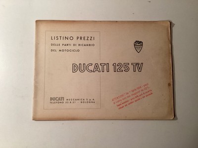 Ducati Preisliste Ersatzteile Modell 125TV original 1955 italienisch 26-seitig