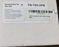 TN760 Compatible Toner Cartridge 2 Pack Black High Yield for Brother TN-760 NEW