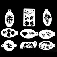 Reusable Face Paint Stencils 9 Pieces Texture Kit for Body Art Makeup
