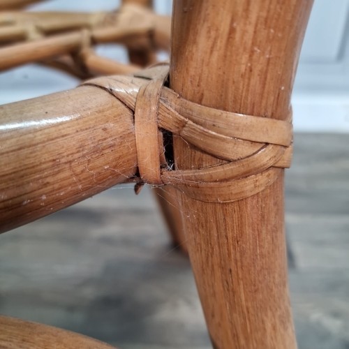 Retro Vintage Rattan Occasional Table - Glass Top Bistro - Garden Mid Century - Picture 22 of 24