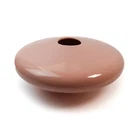 1985 Retro Haeger Mid Century Modern Pink Mauve Saucer Vase Planter MCM