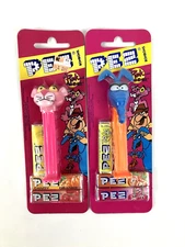 Lot of 2 Pez Pink Panther Bonbons European, Pink Panther & Aardvark (1997) New