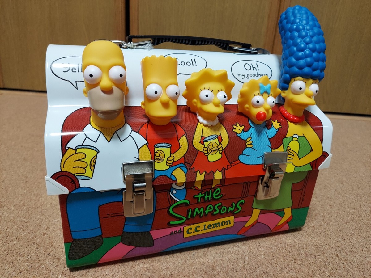 The Simpsons C.C. Lemon Dome Metal Lunch Box Homer Marge Bart Lisa