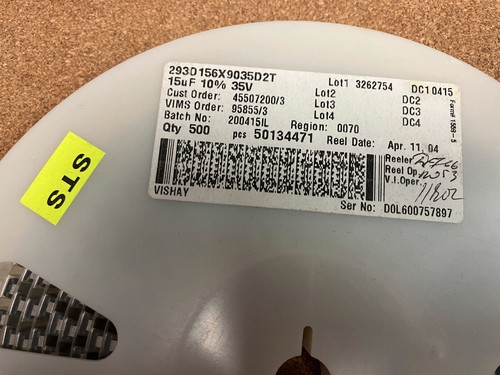 15uF 35V 10% Tantalum SMD 2917 Capacitor -55+125°C Vishay 293D Series Multi Qty - Picture 2 of 2