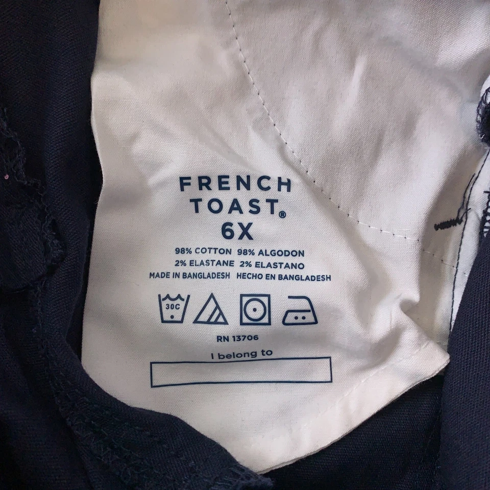 法国烤面包女孩尺寸 6X 海军蓝平前制服百慕大短裤全新带标签 — 第 2/4 张图片