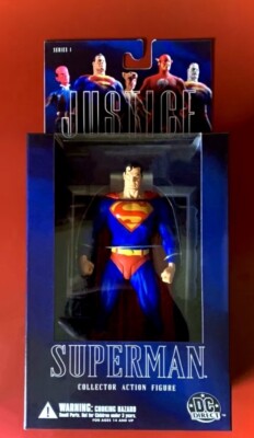 NEW SUPERMAN ALEX ROSS JUSTICE LEAGUE SERIES 1 DC DIRECT 2005 FIGURE RARE
