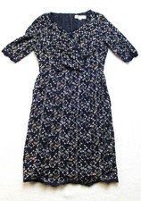 Tahari Arthur S Levine Women's 3/4 Sleeve Navy Lace Dress Size 10