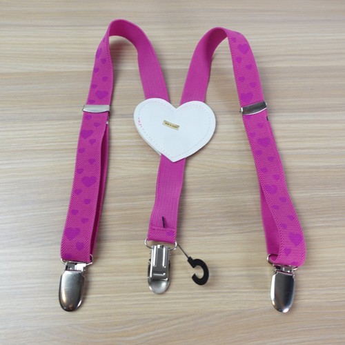 Suspender Girl Pink Heart Love Valentine Clip On Y Back Adjustable Strap Stretch